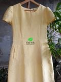  Váy suông tơ vàng nguyên bản cộc tay 