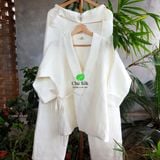  Bộ quần áo dáng Kimono và quần cạp đáp tơ trắng 