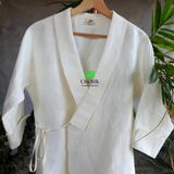  Áo tơ tằm nguyên bản dáng Kimono buộc dây 