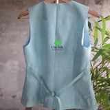  Áo ghi lê tơ tằm 2 lớp màu xanh 