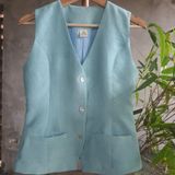  Áo ghi lê tơ tằm 2 lớp màu xanh 