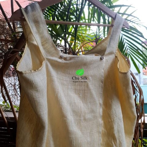  Áo choàng tắm xỏ tay tơ tằm 2 lớp 80*127cm 