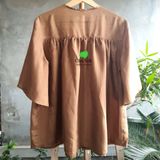  Áo lụa tơ tằm màu nâu 