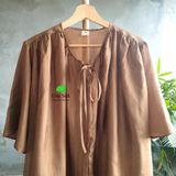  Áo lụa tơ tằm màu nâu 