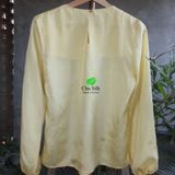  Áo lụa tơ tằm cổ xếp ly 