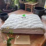  Chăn tơ tằm chần ruột tơ nguyên tấm to màu trắng hình quả trám đôi 3kg, sz 2*2.2m 