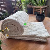  Chăn tơ tằm chần ruột tơ nguyên tấm to màu trắng hình quả trám đôi 3kg, sz 2*2.2m 