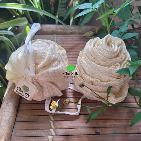  Bông tắm tơ tằm- Tẩy da chết tơ tằm 