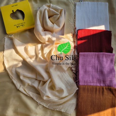  khăn choàng tơ tằm sợi đũi ve tay mềm mại, ấm áp cho nữ 