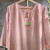  Váy lụa tơ tằm dáng suông, dúm ly 