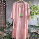  Váy lụa tơ tằm dáng suông, dúm ly 