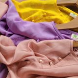  Bộ quần áo dài dáng xưa cổ kiềng tròn màu tím 