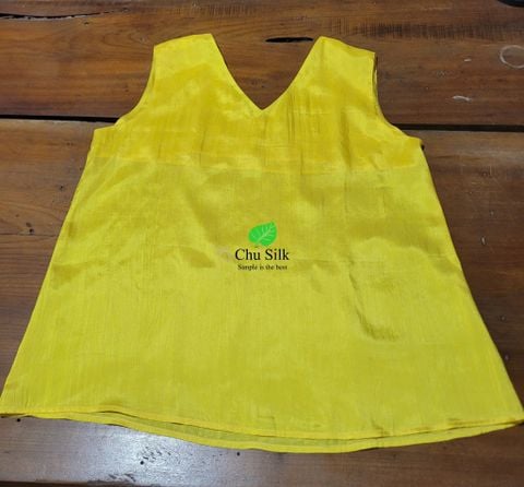  Áo lụa sát nách cổ tim 12momme 
