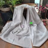  Khăn lụa tơ tằm thêu tay_màu trắng 