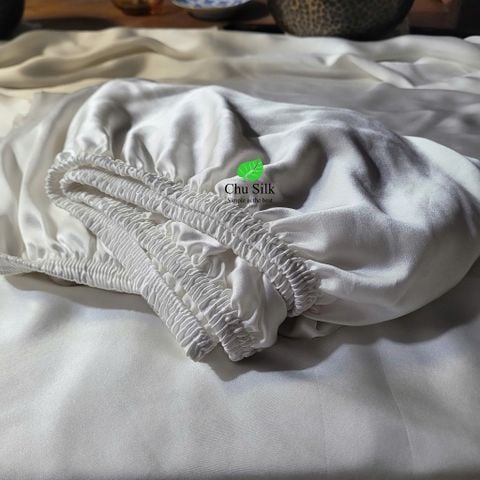  Ga giường/drap lụa tơ tằm cao cấp Chu Silk - Ga giường/drap lụa nguyên chất định lượng 19 momme thuần Việt Nam 