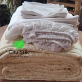  Set/bộ vỏ chăn+ ruột chăn+ ga+ vỏ gối lụa tơ tằm cao cấp Chu Silk - Set vỏ chăn+ ruột chăn+ ga+ vỏ gối lụa nguyên chất định lượng 19 momme thuần Việt Nam 