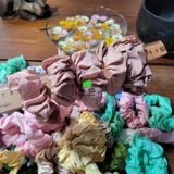  Combo 5 chiếc dây  buộc tóc lụa tơ tằm tự nhiên 