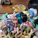  Combo 5 chiếc dây  buộc tóc lụa tơ tằm tự nhiên 