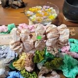  Combo 5 chiếc dây  buộc tóc lụa tơ tằm tự nhiên 