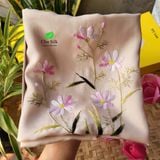  Khăn lụa tơ tằm thêu tay_màu be 