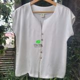  Áo lụa tơ tằm cao cấp 19momme màu trắng (tự nhiên không nhuộm) 