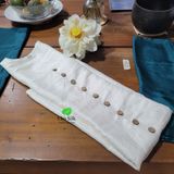  Váy tơ tằm trắng nguyên bản khuy gỗ 
