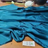  Váy lụa 100% tơ tằm màu xanh cổ vịt dáng suông 