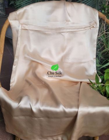  Vỏ gối lụa tơ tằm cao cấp Chu Silk King Size 20*36inch (51*92cm)- Vỏ gối lụa nguyên chất định lượng 19 momme thuần Việt Nam 