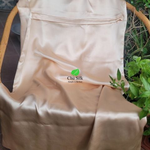  Vỏ gối lụa tơ tằm cao cấp Chu Silk King Size 20*36inch (51*92cm)- Vỏ gối lụa nguyên chất định lượng 19 momme thuần Việt Nam 