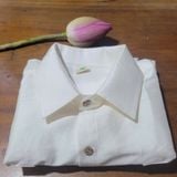  Áo sơ mi Nam tơ tằm nguyên bản, túi hộp, cộc tay 