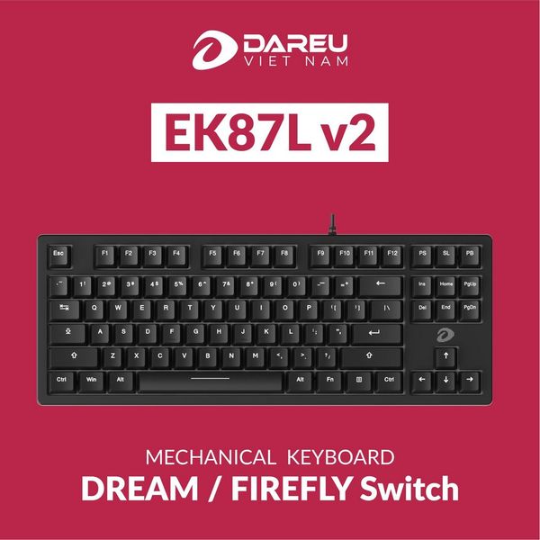  Bàn phím máy tính DAREU EK87L V2 Black_Firefly switch 