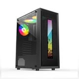  VỎ MÁY TÍNH VITRA CERES V308 ARGB KÈM 1FAN RGB MÀU ĐEN 