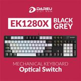 Bàn phím quang cơ Gaming DAREU EK1280X BLACK-GREY (WATERPROOF, Optical switch, MULTI LED) EK1280 1280 