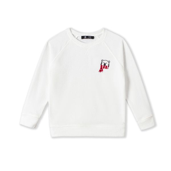  Áo thun dài tay trẻ em LIZARD áo nỉ bông in hình gấu Gogo thêu tay 2SS23T025 