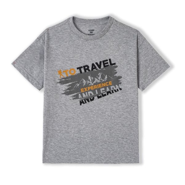  Áo T-shirt 100% cotton LIZARD in họa tiết chữ To Travel, To Experience and Learn H27 