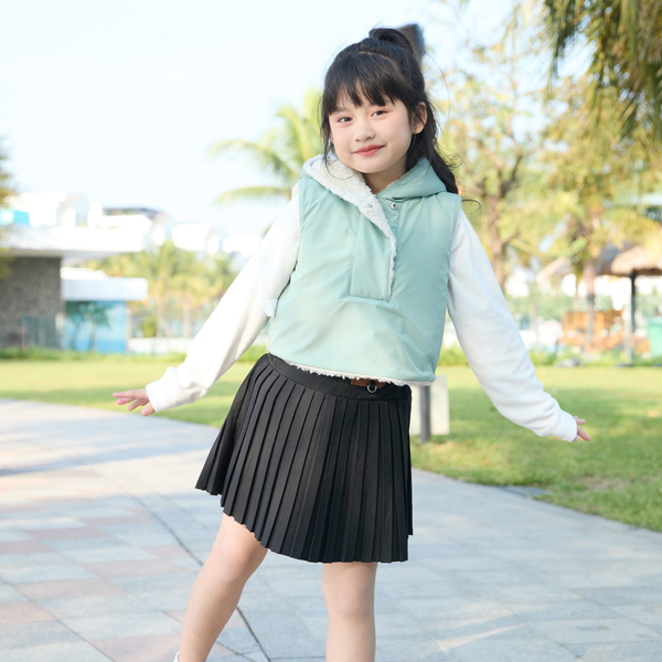  Áo Khoác Gile  LIZARD Cho Bé Gái Chất Lông Cùn Dáng Lửng J082 