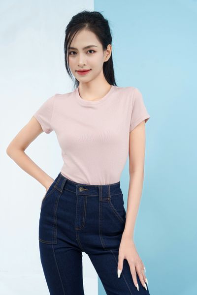  Áo thun T-Shirt nữ Cotton Modal cao cấp LIZARD co giãn, thấm hút tốt, bền màu 1SP23T045 