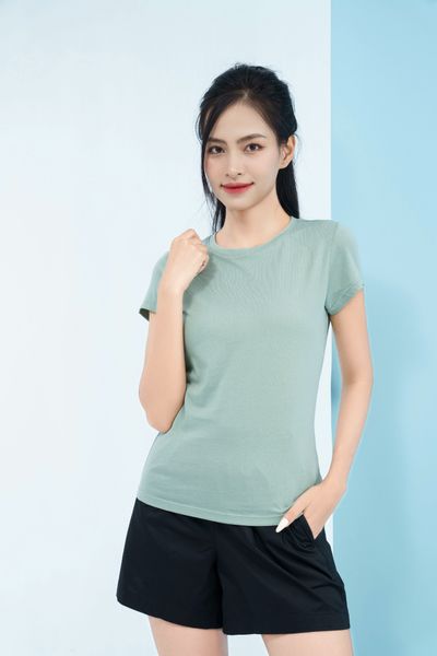  Quần short nữ cạp chun LIZARD 100% cotton cao cấp 2SP23S103 