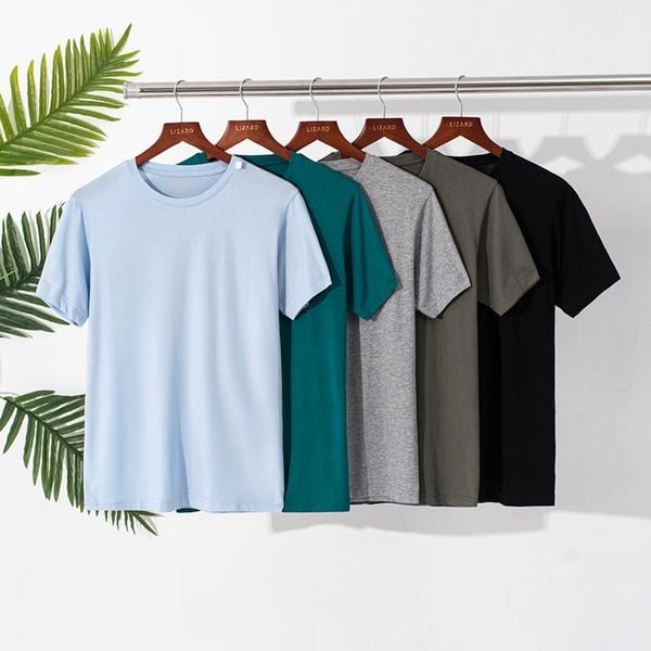  Áo thun nam trơn LIZARD cao cấp chất liệu cotton modal - 1SP23T151 