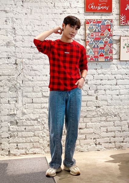  Áo thun Nam LIZARD tay dài cổ tròn 1SS23T027 