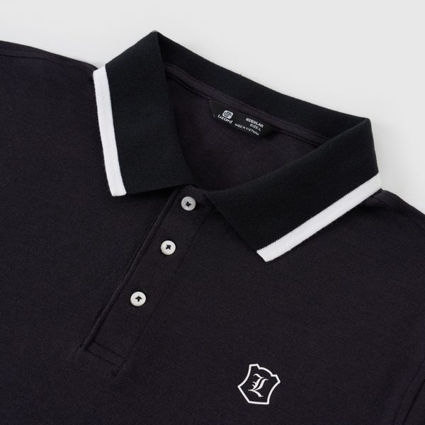  Áo Polo nam sợi tự nhiên màu đen TP077 