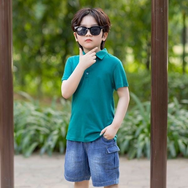  Áo polo cao cấp LIZARD chất vải Modal mềm mịn cho bé trai 4SS23T138 