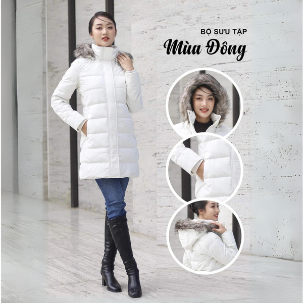  Áo Khoác LIZARD Áo Lông Vũ Dáng Dài J008 