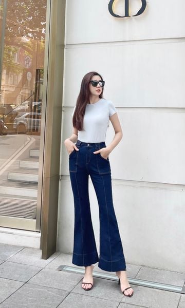  Quần Jean nữ ống loe LIZARD cao cấp 2SP23P024 