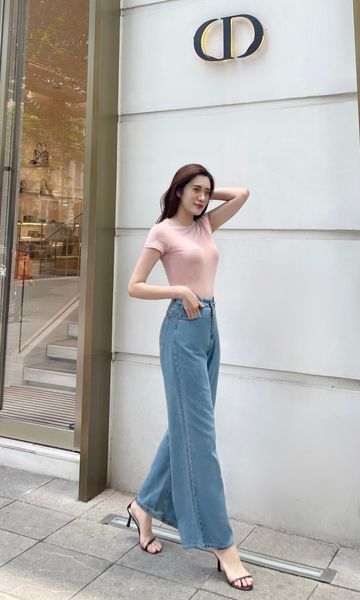  Quần Jean nữ ống suông LIZARD cao cấp 2SP23P025 