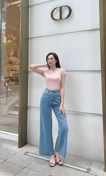  Quần Jean nữ ống suông LIZARD cao cấp 2SP23P025 