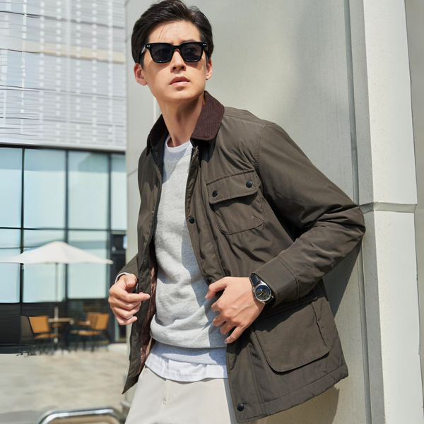  Áo Khoác Jacket Nam LIZARD Phối Cổ Nhung J149 