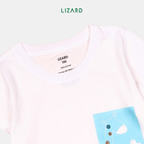  Áo T-shirt cotton bé gái LIZARD in hình họa tiết hươu cao cổ 4SS23TS007 H10 