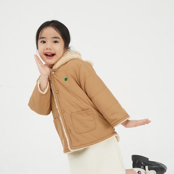  Áo khoác lông cừu LIZARD mũ tai gấu siêu dễ thương cho trẻ em 5FW22J007 