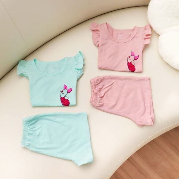  Bộ mặc nhà bé gái LIZARD in hình chú heo xinh xắn 5SP23T115 